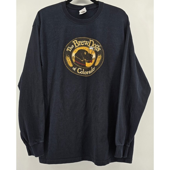 Brew Dogs of Colorado Men XL Long Sleeve T-Shirt Black Double Sided Beer Brewery - Picture 1 of 7